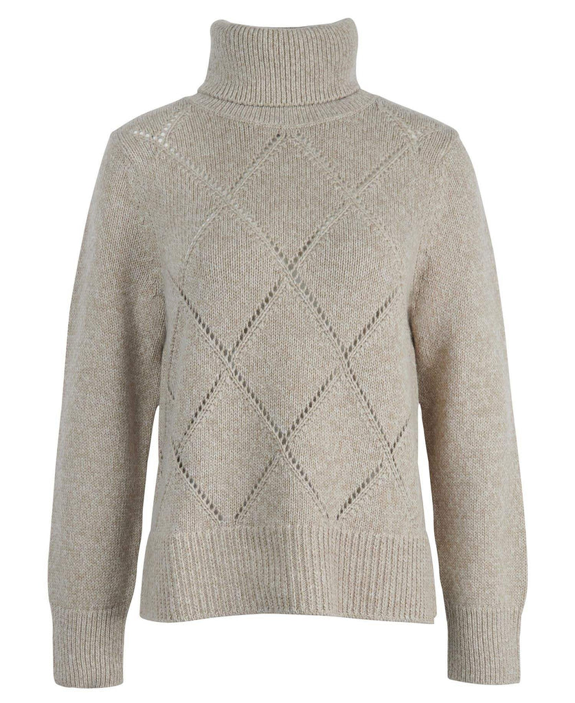 Barbour Dömupeysa - Laverne Knitted Jumper - Stone