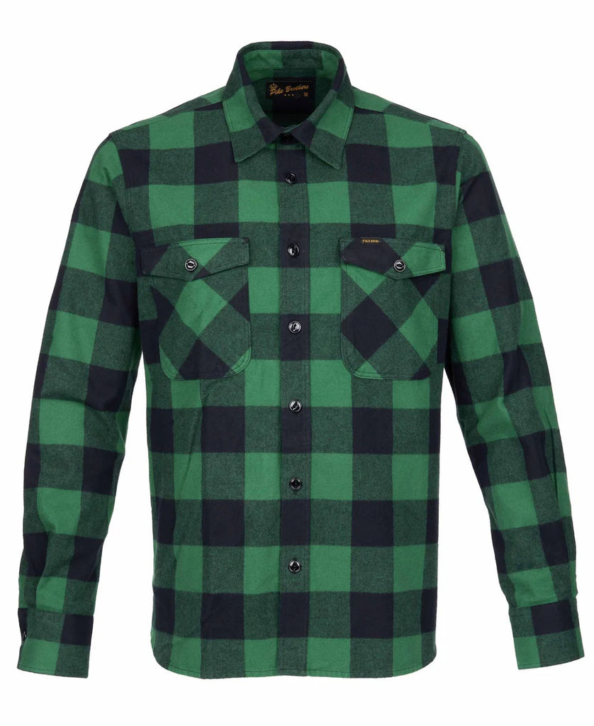 Pike Skyrta Buffalo Green Flannel