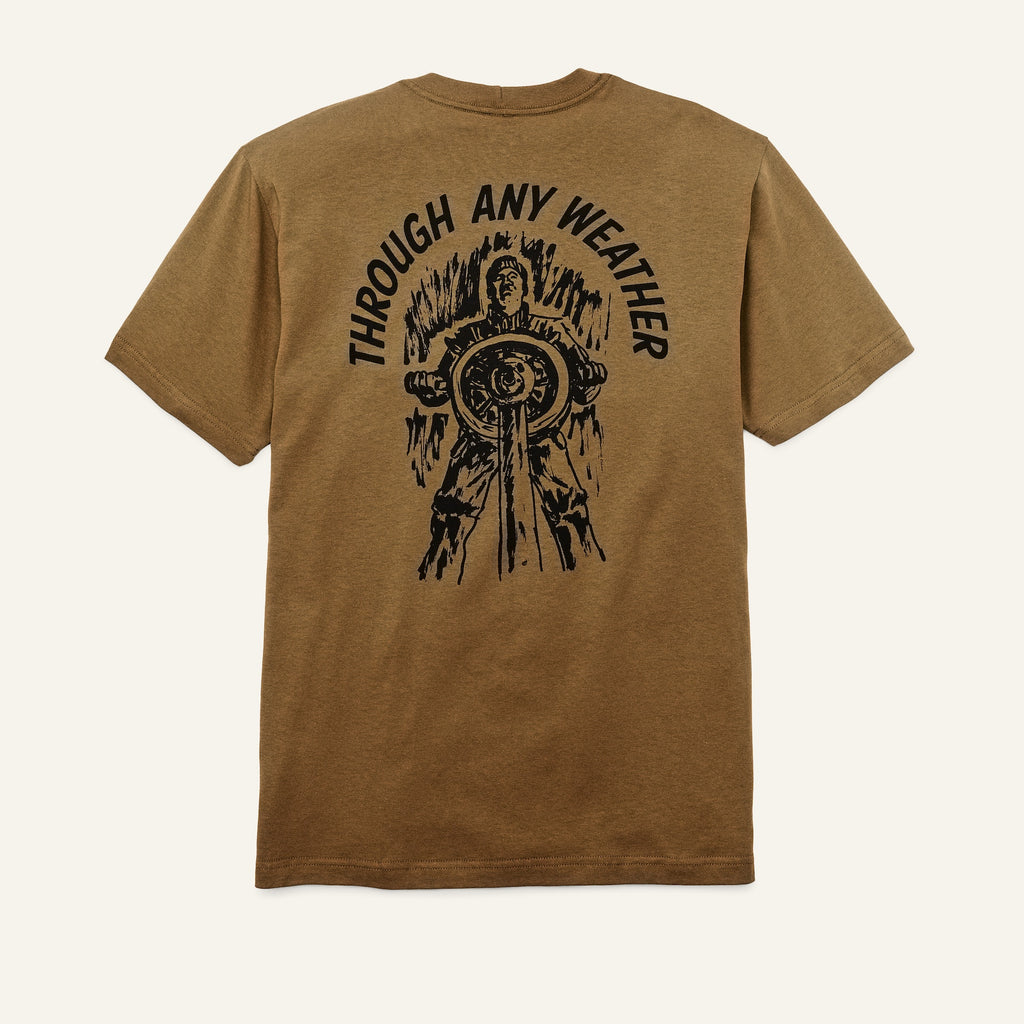 Filson Stuttermabolur - Pioneer Graphic T-shirt - Gold Ochre/Captain