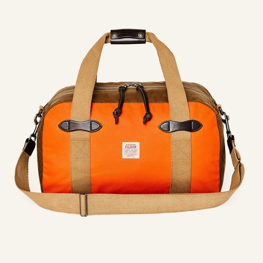 Filson Taska - Tin Cloth Small Duffle - Dark Tan / Flame