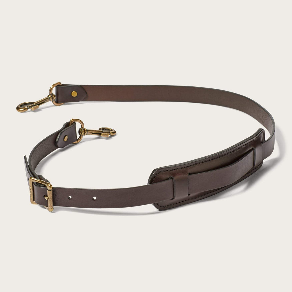 Leather Shoulder Strap W / Patch - Brown Aukahlutir- Herrafataverslun Kormáks & Skjaldar