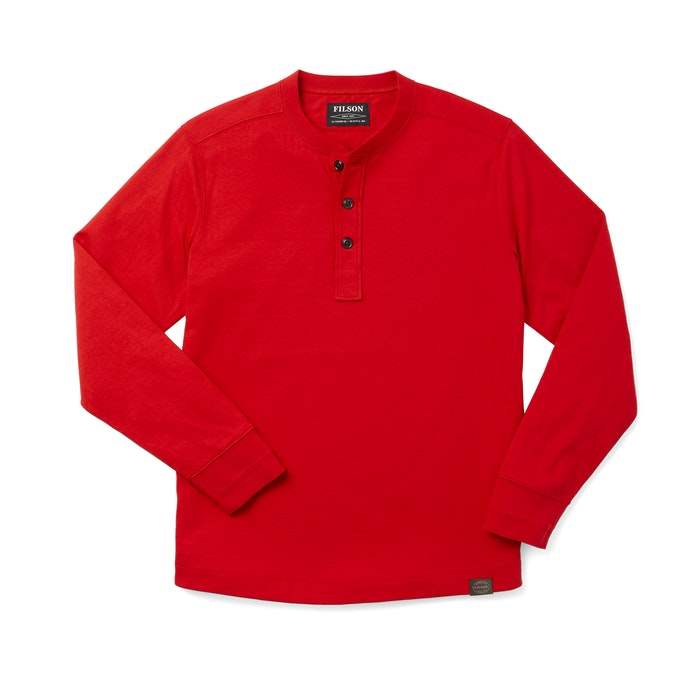 Filson Síðerma Bolur - Double Layer Henley - Red