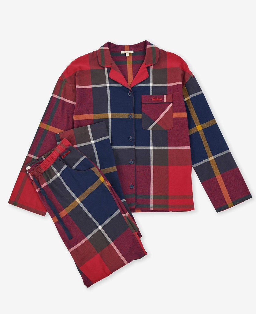 Barbour Dömunáttföt - Large Scale Ellery PJ Set - Large Red Tartan