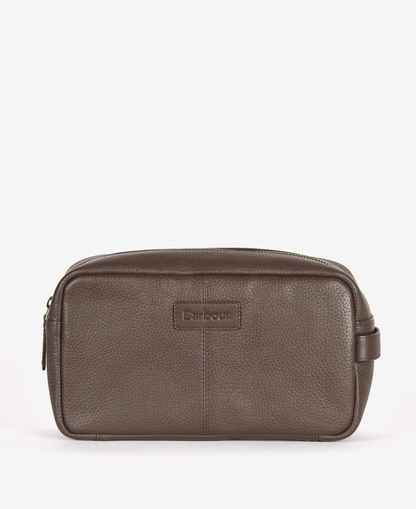 Barbour Snyrtitaska - Highgate Leather Washbag - Brown