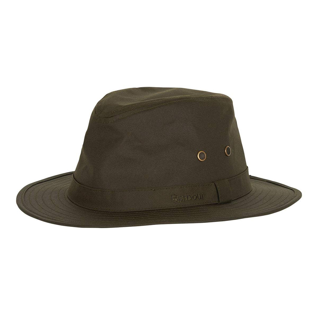 Barbour Hattur  Wax Safari Hat  Olive