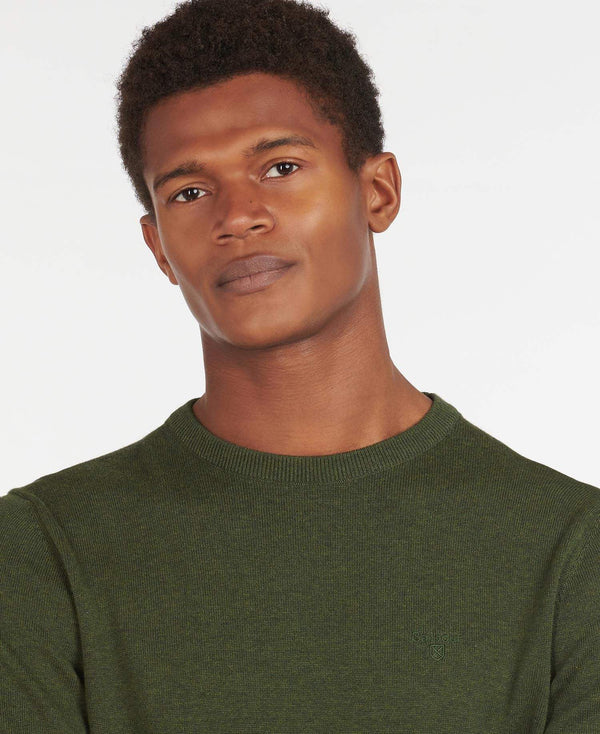 Barbour Peysa - Pima Cotton Crew Neck - Rifle Green