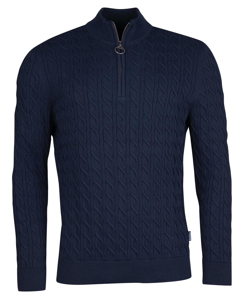 Barbour Peysa - Cable Knit Half Zip - Navy