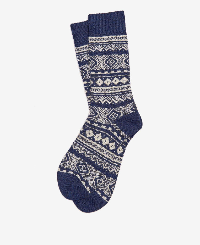Barbour Sokkar - Onso Fairisle Sock - Navy
