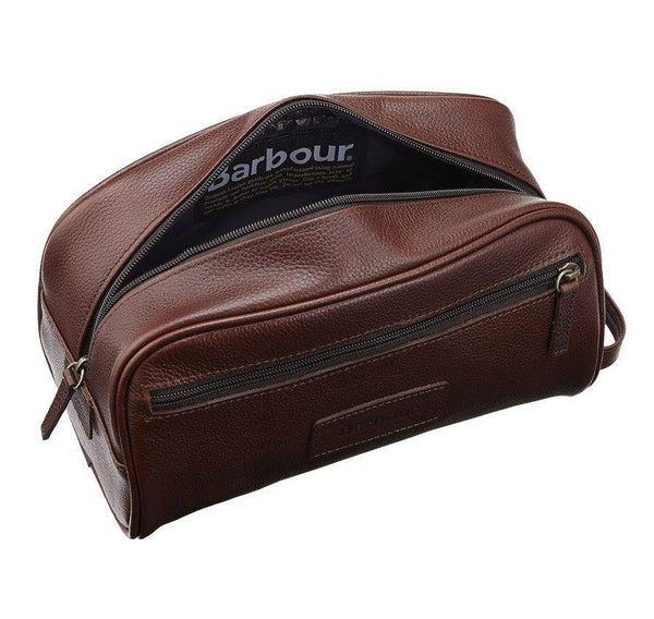 Barbour Snyrtitaska - Leather Washbag - Dark Brown