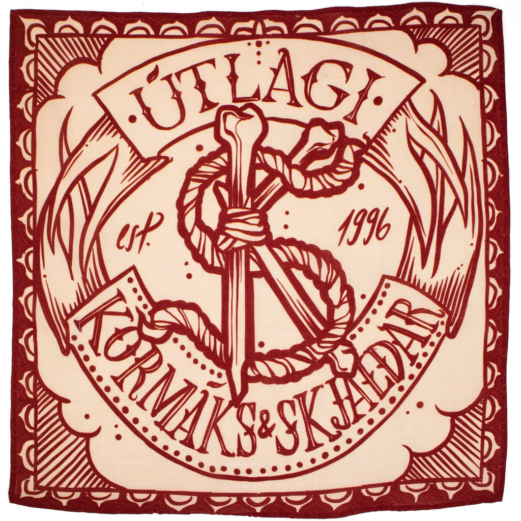 K&S Hálsklútur - Útlagi Bandana - Rauður/Rjómi