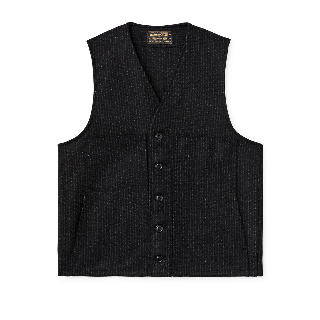 Filson Vesti - Mackinaw Wool Vest - Black Charcoal Rope